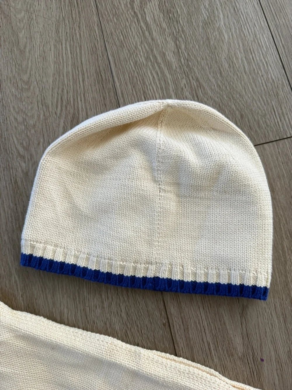 Polo by Ralph Lauren cream and Blue Hat and Scarf Set Big Bear Ski size 8-20 kid